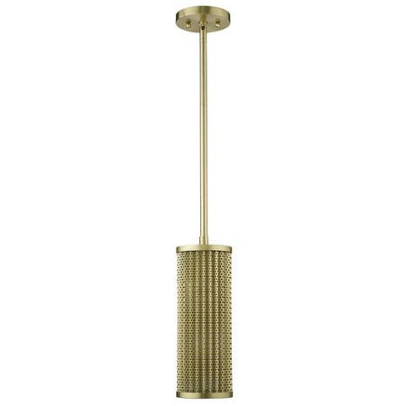 

HomeRoots 398272 14 x 5 x 5 in. Basetti 1-Light Gold Pendant