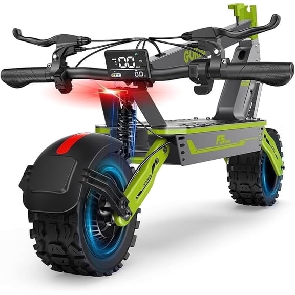 GOKEEP Electric Scooter for Adults, 1500W Peak Motor, 52V 20AH Battery, 11” Anti-Slip Off-Road Tires, Max 43mile, Foldable Escooter with NFC Smart Unlock&Turn Signals, Green
