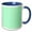 Blue/White, variant on 3drose, Mint Green - Light Minty Pastel - Plain Simple One Single Solid Color - Very Pale Aqua Green, 11oz Two-tone Blue Mug