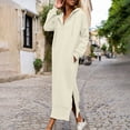 thumbnail image 2 of Robe Décontractée pour Femmes Robe à Capuche Décontractée avec Poches Couleur Unie et Jupe Confortable avec Poches, 2 of 6
