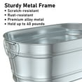 thumbnail image 5 of Gamexcel 6.2 Gallon(23L) Metal Galvanized Beverage Tub Seafood Ice Bucket for Parties, 22.5" L x 12.5" W x 8" H, 5 of 7