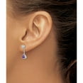 thumbnail image 3 of 14K White Gold Diamond/Trillion Amethyst Front/Back Earrings (20 X 7) Made In India -Jewelry By Sweet Pea, 3 of 7