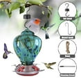 thumbnail image 1 of Hummingbird Feeder for Outdoors Hand Blown Colorful Glass Feeder with Ant Moat, 1 of 7