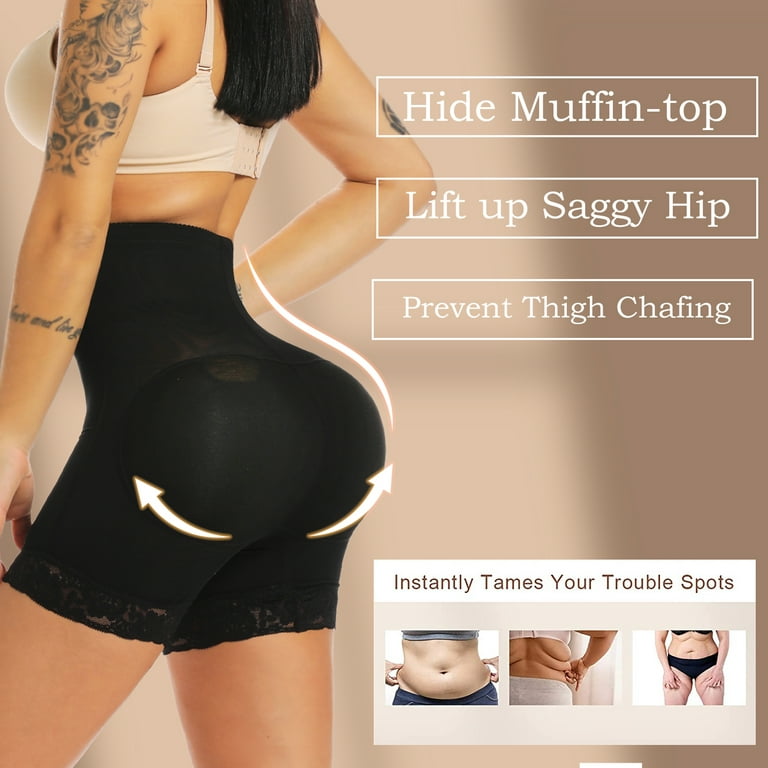 SHAPEVIVA Butt Lifter Panties Body Shaper for Women Hip Enhancer Hi-waist  Tummy Control Shapewear Shorts 