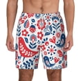 thumbnail image 2 of Picia Birds Flowers pattern Mens Swim Trunks with Compression Liner Stretch Beach Shorts Quick Dry with Zipper Pockets No-Chafing Board Shorts-3X-Large, 2 of 9