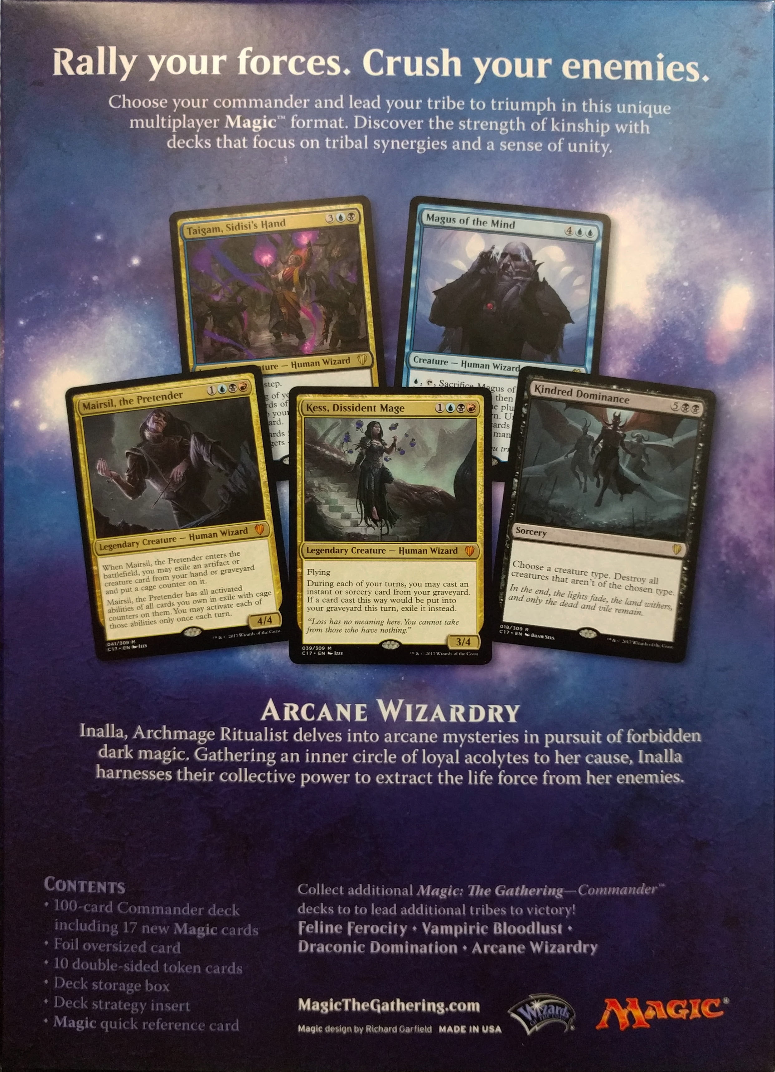 Magic The Gathering MTG Commander 2017 Deck Arcane Wizardry 2day Ship for sale online 