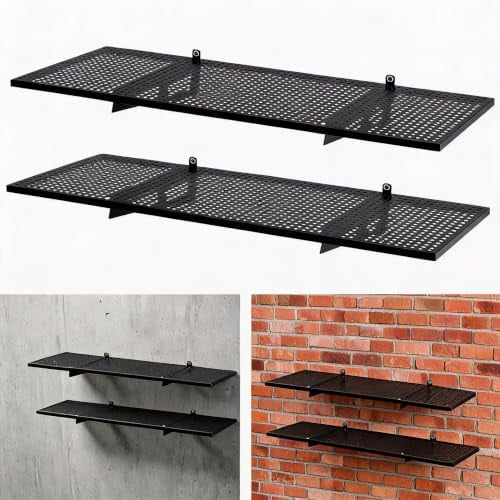 2‑Pack 1.5×4FT Garage Wall Shelving, 500 LBS Load Storage Racks