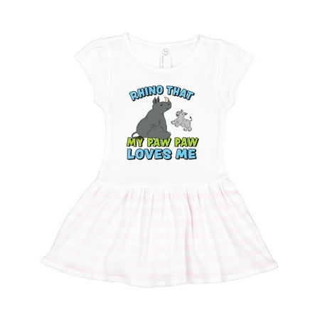 

Inktastic Rhino That Paw Paw Loves Me with Cute Rhinos Gift Toddler Girl Dress