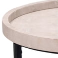 thumbnail image 2 of J&D Designs Maddox Faux Leather & Iron Nesting Tables in Cream (Set of 3), 2 of 5