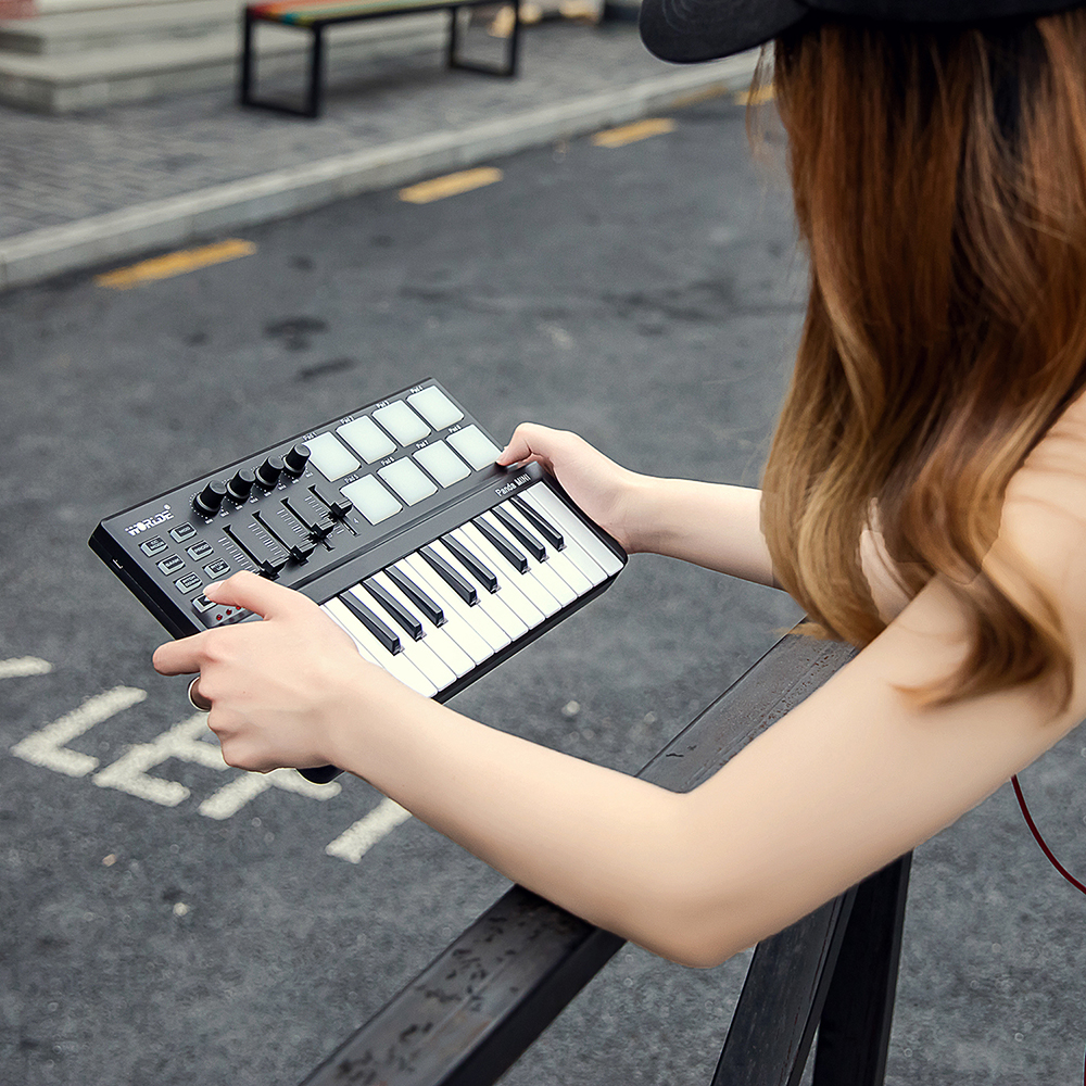 Meterk Worlde Panda Portable Mini 25-Key USB Keyboard and Drum Pad MIDI Controller - image 2 of 10