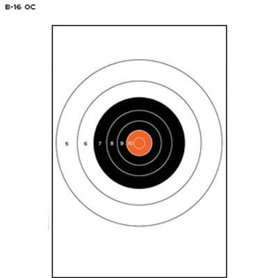 12 Pcs, Nra 25-Yard Slow Fire Pistol Bull'S-Eye Target (B-16) (Orange ...