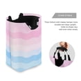 thumbnail image 3 of Yayeee Freestanding Laundry Hamper with Handle Collapsible Large Storage Basket for Clothes, Light Pink Stripes, 3 of 7