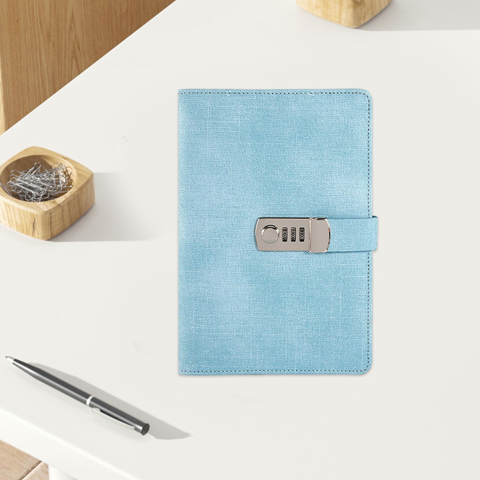 FVDPWYE Diary with Lock A5 200 Pages Notepad Lock Journal Planner Organizer Notebook Blue