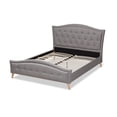 thumbnail image 4 of Baxton Studio Felisa Modern and Contemporary Grey Fabric Upholstered and Button Tufted Queen Size Platform Bed, 4 of 9