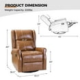 thumbnail image 3 of Faux Leather Recliner Manual Swivel Nursery Armchair Metal Base Wingback Home Bedroom Living Room Camel, 3 of 10