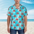 thumbnail image 2 of Xecao Crab Swims In The Ocean Print Hawaiian shirt - A Stylish Short-Sleeve Button-Down for Men, Perfect for Casual Beach and Tropical Outings.,3X-Large, 2 of 7