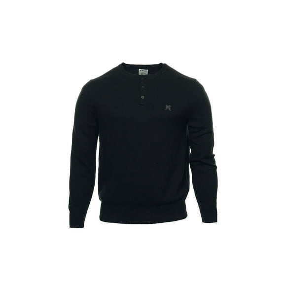 Ruffian for Threads & Heirs Black Henley Sweater , Size Large