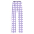 thumbnail image 3 of LIaqionyy Girls Plaid Pants Wide Leg Pants Loose High Waist Elastic Comfy Loose Trousers Pocket Sweatpants, 3 of 7