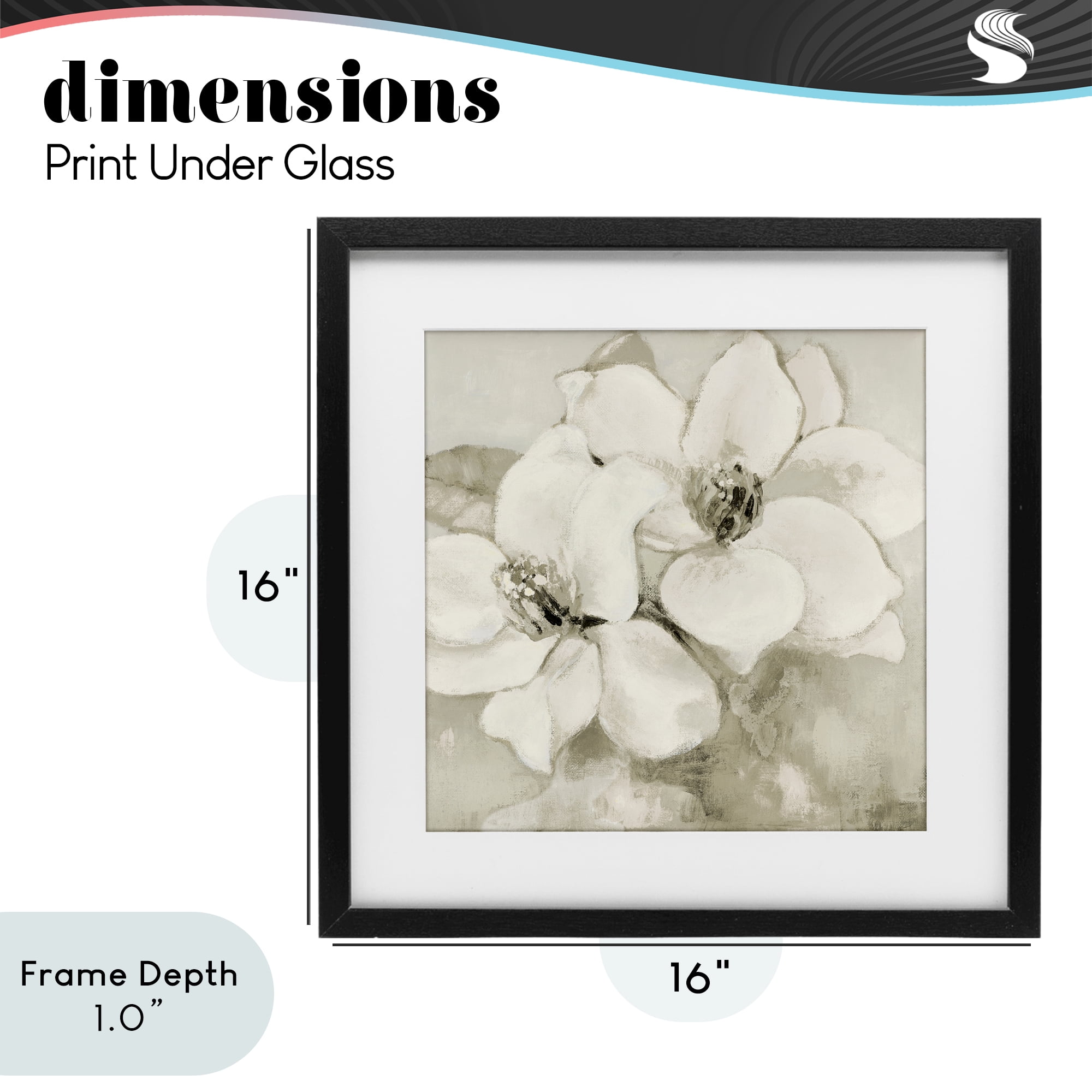 Stupell Industries Subtle Beige Magnolias Black Framed Print Under Glass, design by Lanie Loreth