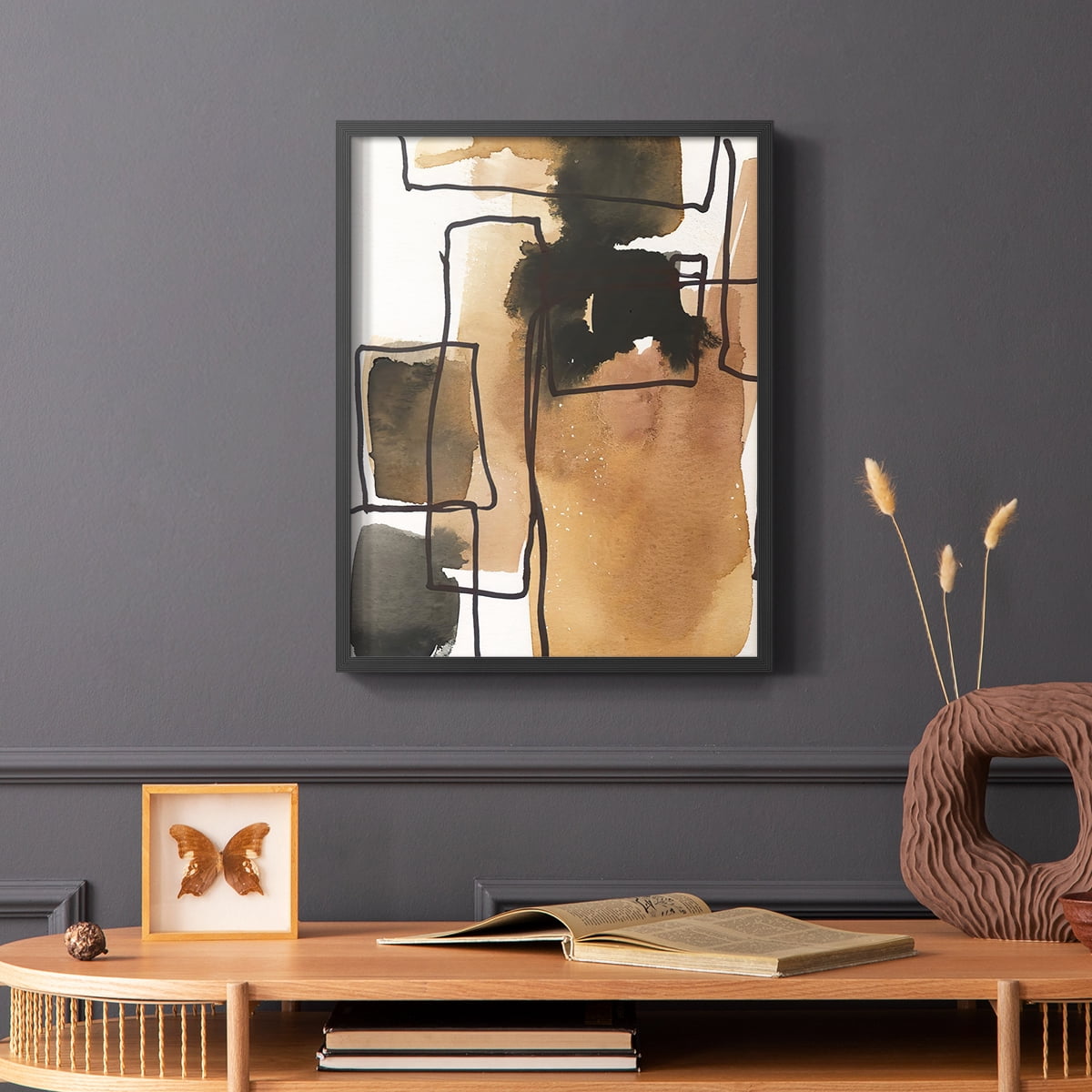 Retro Vibe IV in Black Solid Wood 22 x 28 Framed Print