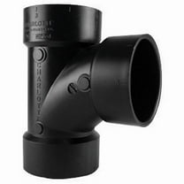 Charlotte Pipe 2 in. Hub X 2 in. D Hub ABS Sanitary Tee