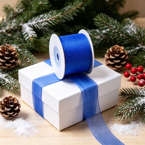 Skimskl 10 Yards Solid Color Wired Edge Ribbon Flexible Decorative Corded Ribbon for Christmas Gift Wrapping Wreath Making DIY Crafts and Wedding Bouquets
