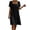 Black#30, variant on XXL Women's Linen Blend Square Neck Midi Dress Short Sleeve Casual Empire Waist Dress with Eyelet Hem, Loose Flowy Summer Dress for Beach Purple