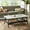 Off-White+Black, variant on Contemporary Two Tone Solid Wood Coffee Table With Shelf, And Black, Assembly Required, 48"w X 24"d 17"h Frame Storage Space,