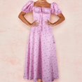 thumbnail image 1 of Nuevo vestido transfronterizo con estampado Floral para mujer, estilo francés, sin espalda, ajustado, con cuello Halter, largo hasta la rodilla, manga corta, cintura imperio, 1 of 5
