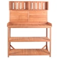 thumbnail image 6 of Jopath 65"Outdoor Potting Bench Table, Patio Workstation, Garden Potting Bench with 4 Storage Shelves and Side Hook for Outdoor Vegetables Flowers and Herbs Natural, 6 of 9
