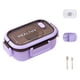 thumbnail image 3 of Fiambrera Bento de plástico portátil | Capacidad de 1200 ml | Contenedores integrados con cubiertos | Preparación de comidas multifuncional | Sello de hebilla de bloqueo | 2 compartimentos |, 3 of 5