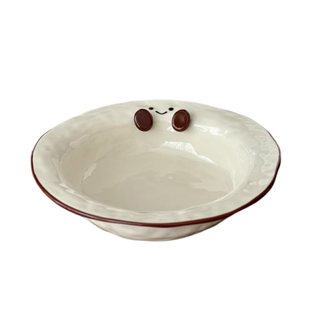 Ensaladera de cerámica, recipiente para alimentos, versátil, decorativa, redonda, sencilla, para servir, vajilla para restaurante, cafetería y hogar. Lámina