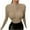 Khaki-01, variant on STETMN Women's Ruched Tops Casual Mock Neck Plain Shirt Crop Slim Fit Going Out T-Shirt
