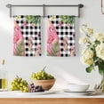 thumbnail image 3 of Summer Flamingo Kitchen Towels Set of 3, Tropical Plants Botanical Floral Black Plaid Absorbent Dish Towels for Kitchen, Microfiber Hand Towel, Quick Drying Tea Towel for Cleaning Dishcloths, 3 of 7