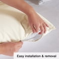 thumbnail image 6 of Hitime Waterproof Pillow Protectors with Zipper, Cooling Microfiber Queen Size Bed Pillow Case Covers, Bed Bug Pillow Cover, Zippered Plastic Pillowcase (2 Packs, Queen 20"x30"), 6 of 7