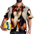 thumbnail image 4 of Pixel Dog Men's Short Sleeve Beach Button Down Casual Printed Summer Shirts - Unisex, 4 of 6