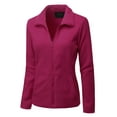 Doublju Women's Full Zip Up Fleece Jacket With Pockets (Plus Size