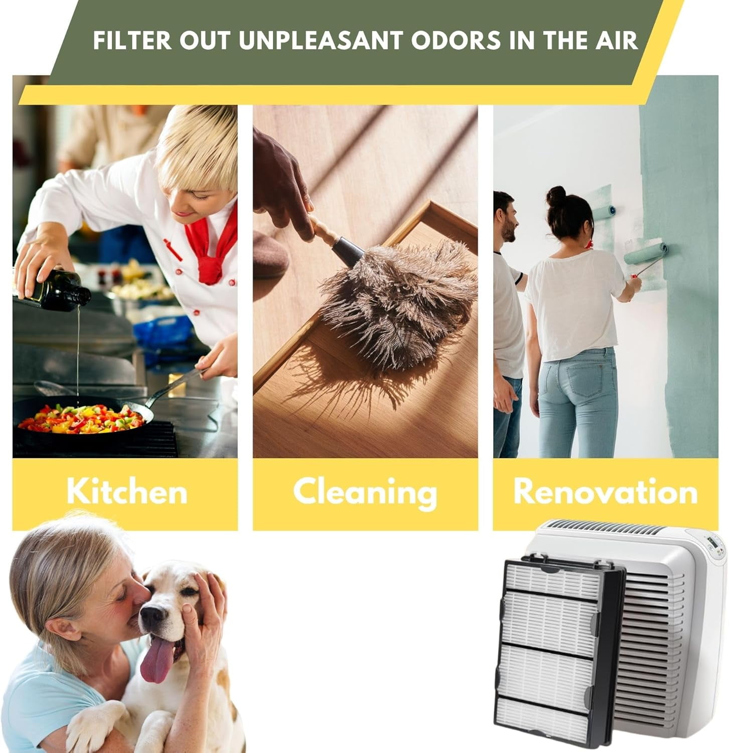 Nispira HAPF600 True HEPA Filter Replacement Compatible with Holmes Air Purifier, 6 Packs