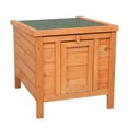 thumbnail image 3 of QXDRAGON Small Pet House, Wooden Outdoor Shelter, Weatherproof Pet Home, Ideal for Cats, Rabbits, Bunnies, Guinea Pigs, Brown, 3 of 10