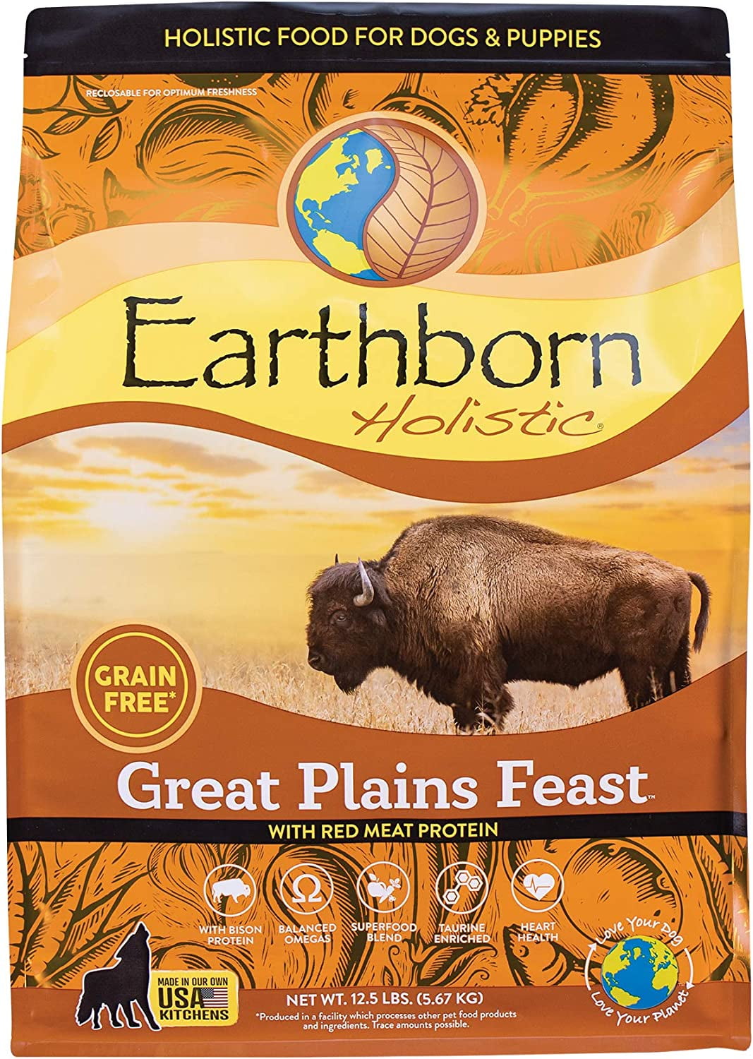Earthborn Holistic Great Plains Feast Dry Dog Food, 12.5 lb