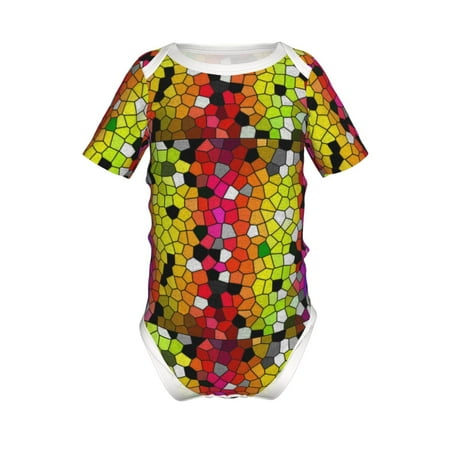

Junzan Colorful Tie Dye Stained Glass 1 Print Short-Sleeve Baby Climbing Clothes Bodysuits for Infant One-Piece for Baby Boys & Girls Baby Clothes Baby Romper with Snap Closure-9M