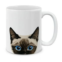 WIRESTER 11 Oz Ceramic Tea Cup Coffee Mug, Siamese Kitten Cat