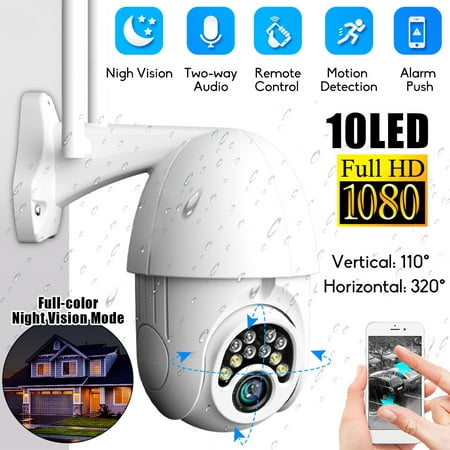 Wireless WIFI IP Camera HD 1080P Indoor Outdoor Security Speed Dome Camera Support Night Vision, Two-way Intercom, IP66 (Best Way To Test Wifi Speed)