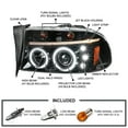 thumbnail image 3 of Spec-D Tuning Jet Black LED Dual Halo Projector Headlights Compatible with 1997-2004 Dodge Dakota, 1998-2003 Dodge Durango, Left + Right Pair Headlamps Assembly, 3 of 5