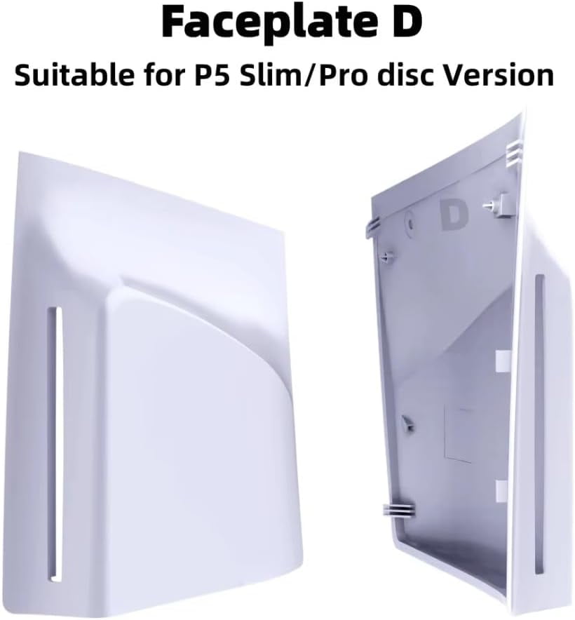 White Panels Side Disc Plate ABS Replacement Faceplate Hard Shell Case Covers for PS5 Pro Disc Version Digital Version (Digital Version)