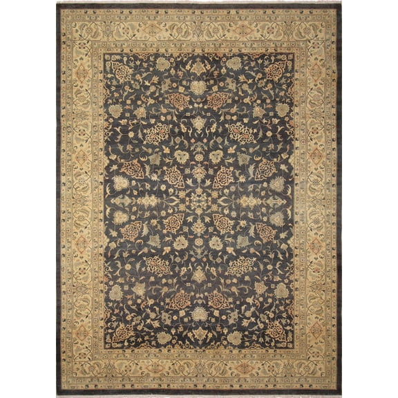 noori rug n3267 sun-faded jibek hand knotted area rug 9'11" x 13'7" green/ivory