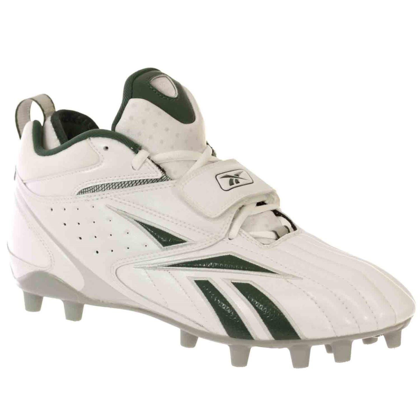 Reebok Pro Full Blitz Strap Mp Mens Football Cleats White Green 10.5
