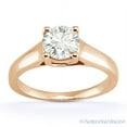 thumbnail image 2 of Round Cut Moissanite by Charles & Colvard Trellis Solitaire Engagement Ring in 14k Rose Gold, 2 of 5