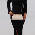thumbnail image 3 of Jaucin Fashionable Women's Pleated Clutch Shell Shaped Mini Crossbody Bag Elegant Evening Handbag Wedding Party Purse with Chain Shoulder Strap, 3 of 8