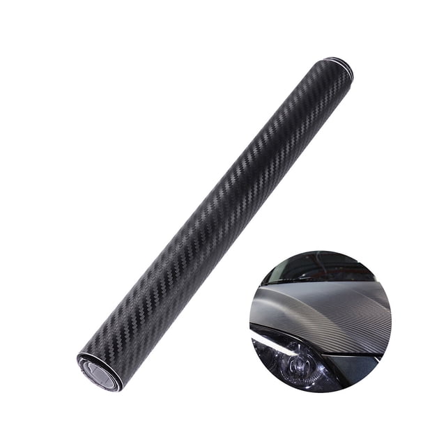 1Pcs Black 3D Carbon Fiber Wrap Roll Diy Sticker for Car Exterior Decor